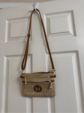NWOT Logo-Pattern Crossbody Bag with Adjustable Strap Milan